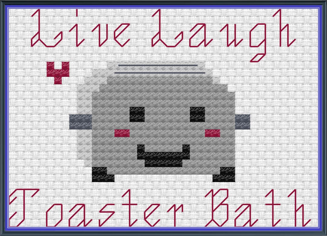 Live Laugh Toaster Bath Cross Stitch Pattern PDF, Counted Cross Stitch ...