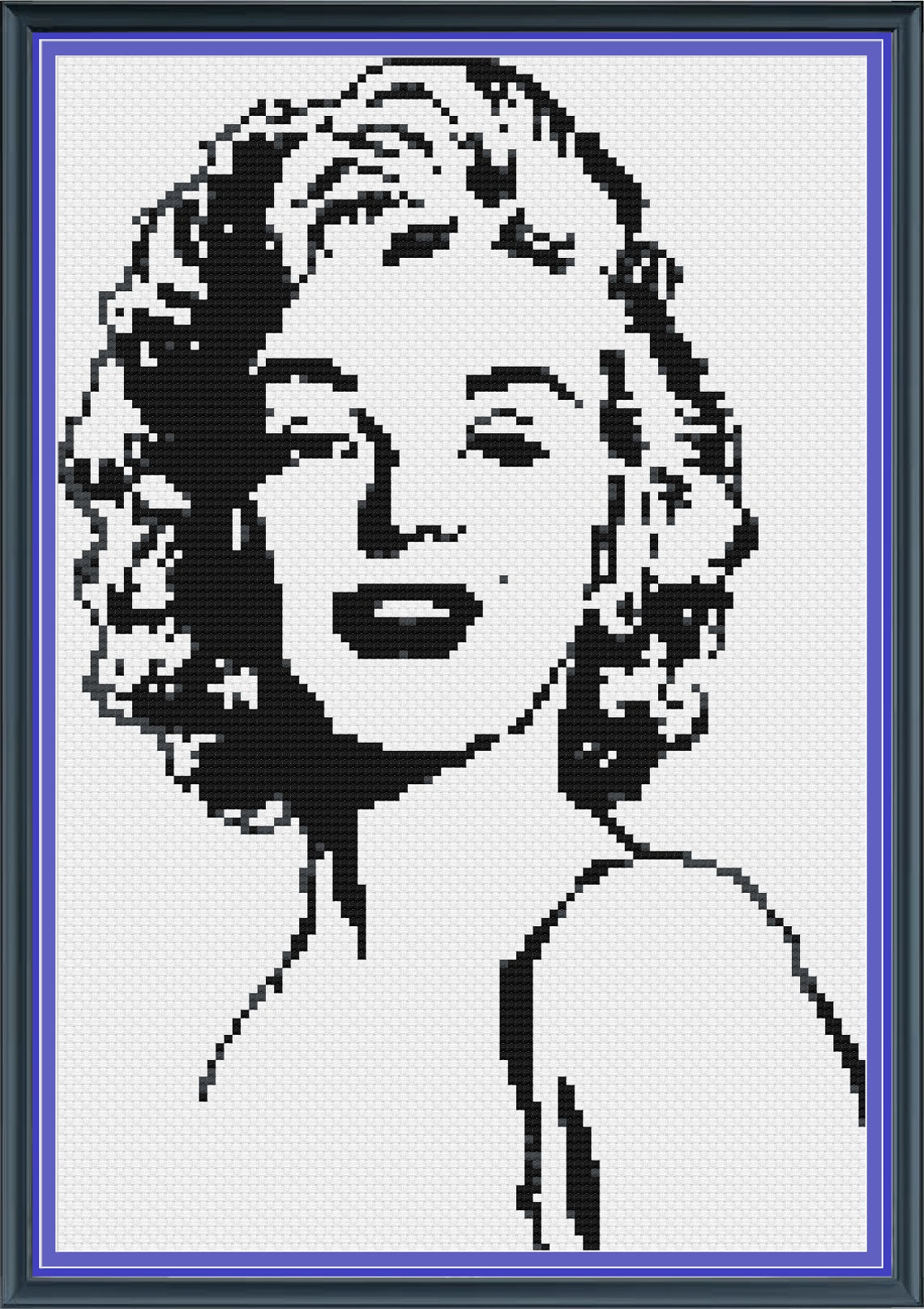 Marilyn Monroe Cross Stitch Pattern PDF Marilyn Monroe Cross - Etsy