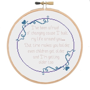 Landslide song cross stitch pattern PDF, quote cross stitch, modern cross stitch