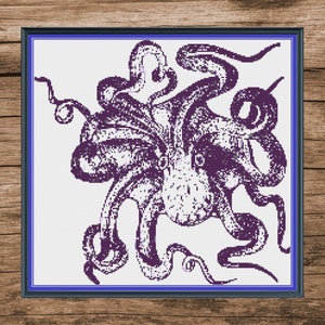 Octopus cross stitch pattern PDF, octopus cross stitch, modern cross stitch
