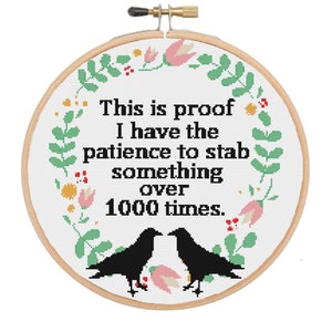 Funny modern cross stitch pattern PDF, modern cross stitch, cross stitch PDF