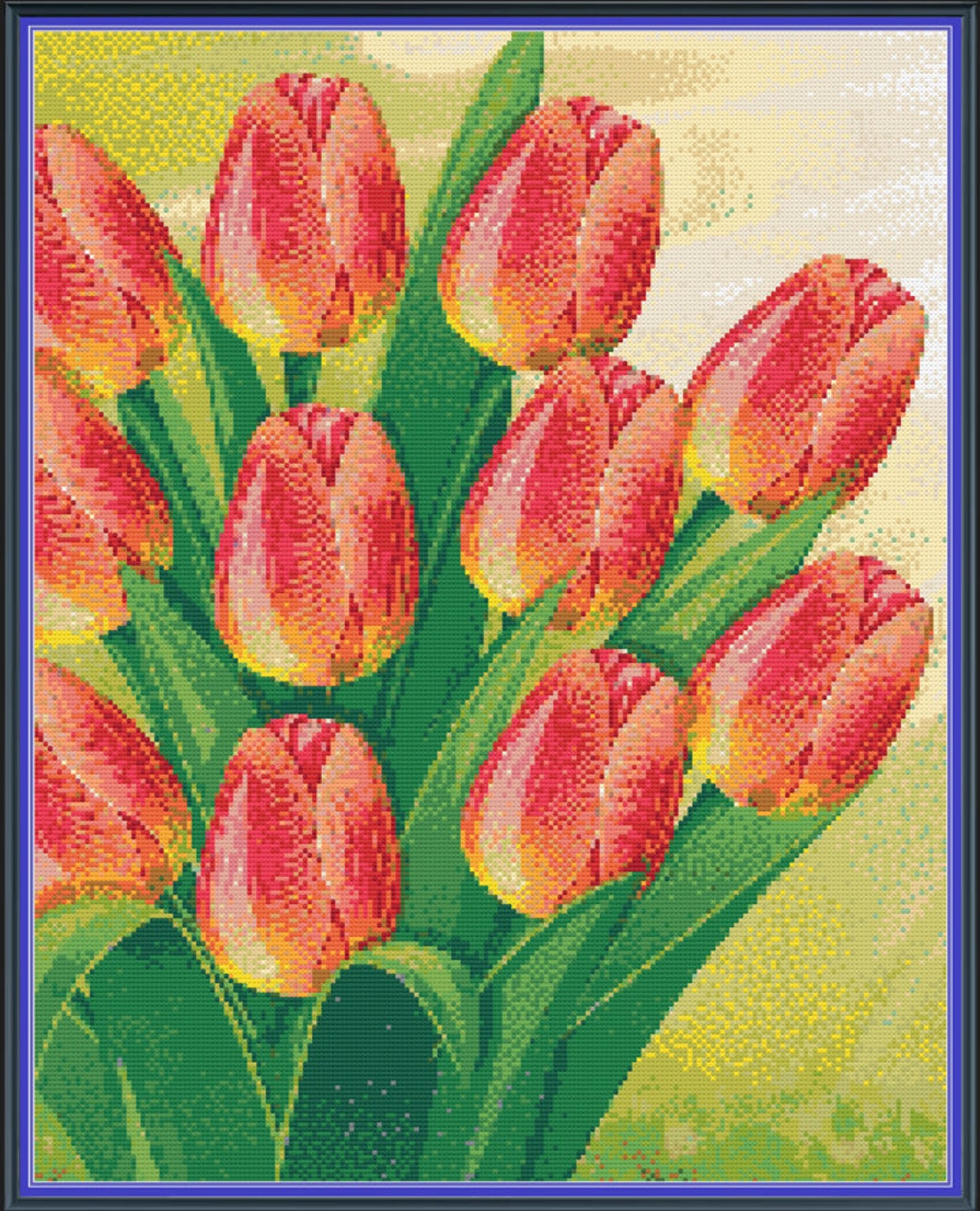 Tulips Cross Stitch Pattern PDF, Tulip Embroidery Pattern Etsy