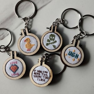 Cross Stitch Key Chains, complete cross stitch, keychain