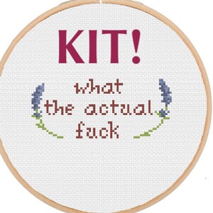 WTF cross stitch kit, cross stitch kit, embroidery kit