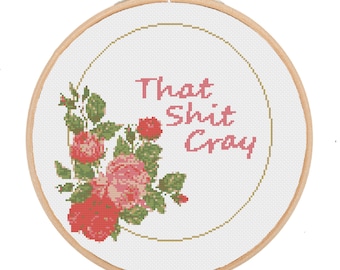 That cray cross stitch pattern PDF, modern cross stitch pattern