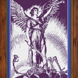Angel and Skeleton cross stitch pattern PDF, angel cross stitch, skeleton cross stitch