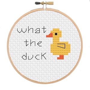 What the duck cross stitch pattern PDF, duck cross stitch, funny cross stitch