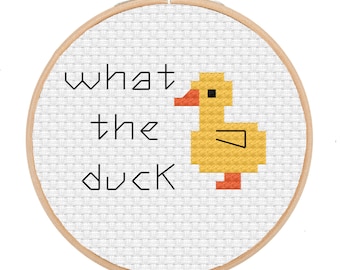What the duck cross stitch pattern PDF, duck cross stitch, funny cross stitch