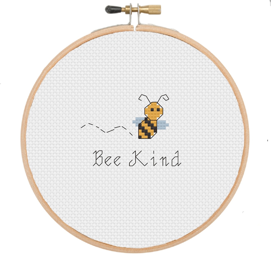Bee Cross Stitch Pattern Pdf, Bee Kind Cross Stitch Modern Cross Stitch