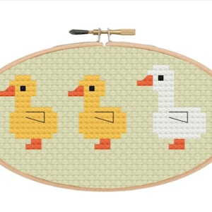Duck cross stitch pattern PDF, goose cross stitch, easy cross stitch, simple cross stitch, animal cross stitch