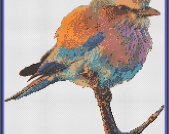 Colorful Bird cross stitch pattern PDF, bird cross stitch, PDF pattern, counted cross stitch