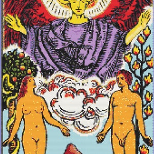 The lovers tarot cross stitch pattern PDF, cross stitch pattern PDF, tarot cross stitch