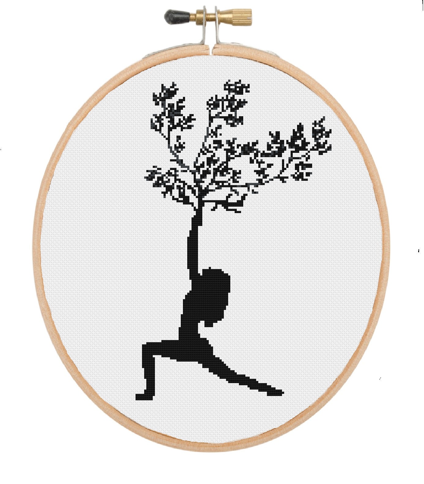 Yoga 3 Pack Cross Stitch PDF Patterns Yoga Cross Stitch Etsy