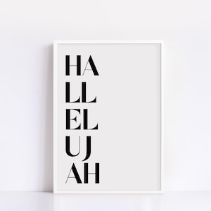 Hallelujah | Typography Print | Inspirational Art | Instant Download | Home Decor | Printable Art