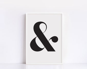 Ampersand Print | Library Print |  Ampersand | Typography Print | Instant Digital Download | Ampersand Wall Art | Office Wall Art