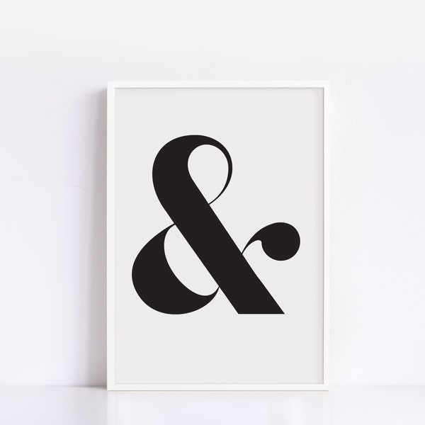 Ampersand Print | Library Print |  Ampersand | Typography Print | Instant Digital Download | Ampersand Wall Art | Office Wall Art