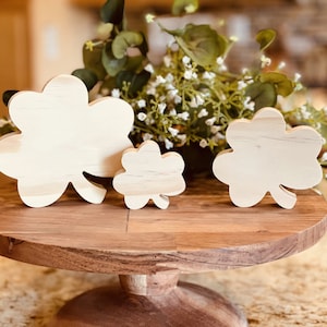 Shamrock Shaped Craft Wood, Unfinished Tiered Tray Decor, Free Standing Shamrock, St Patrick's Day / St Patty's Day, 3-Leaf Clover, Lucky