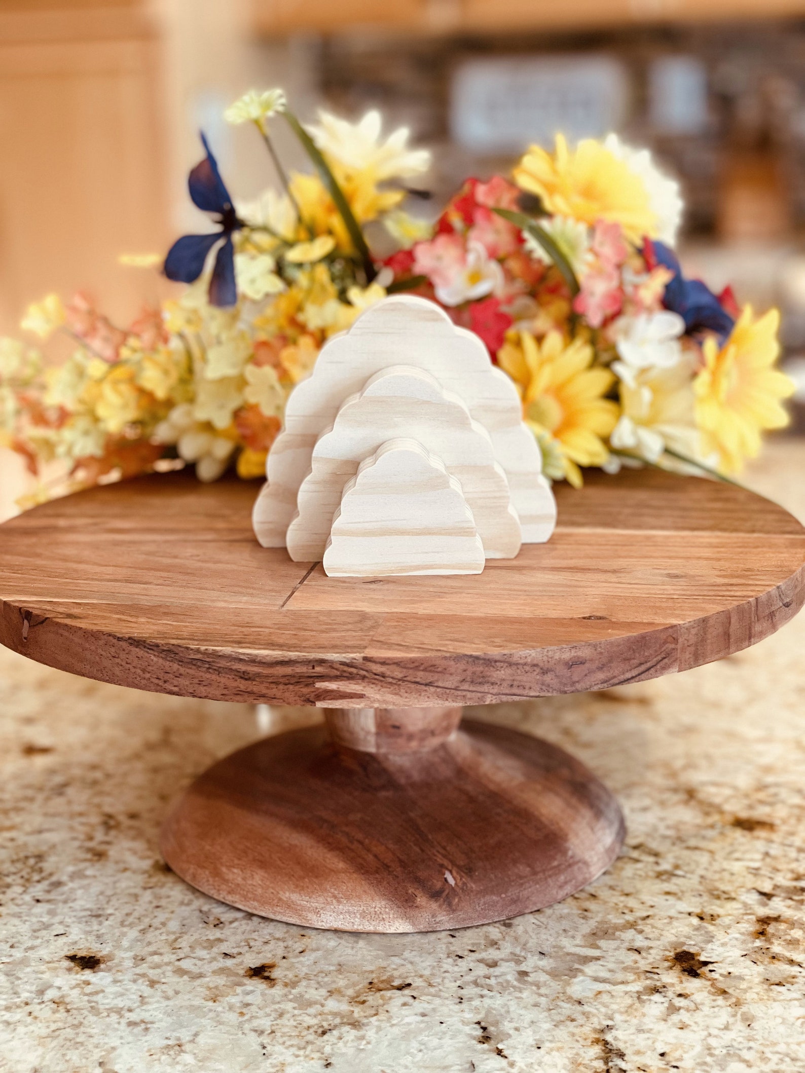 Beehive Shaped Craft Wood Unfinished Tiered Tray Decor Free Etsy
