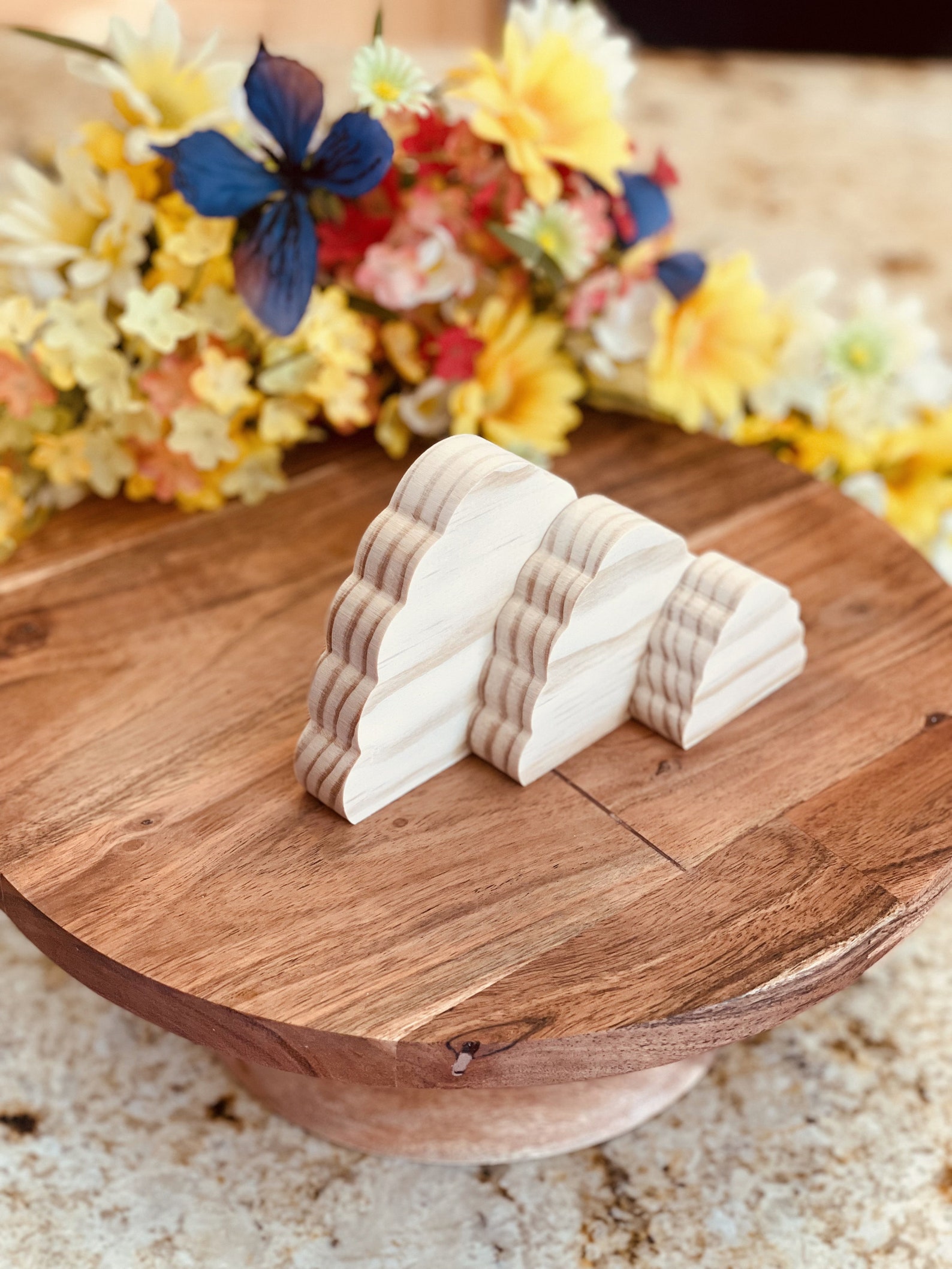 Beehive Shaped Craft Wood Unfinished Tiered Tray Decor Free Etsy