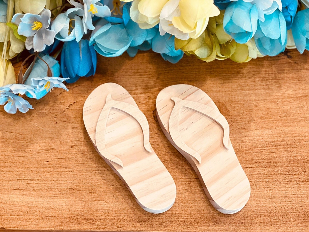 Flip Flop Shaped Craft Wood, Unfinished Tiered Tray Decor, Summer Decor