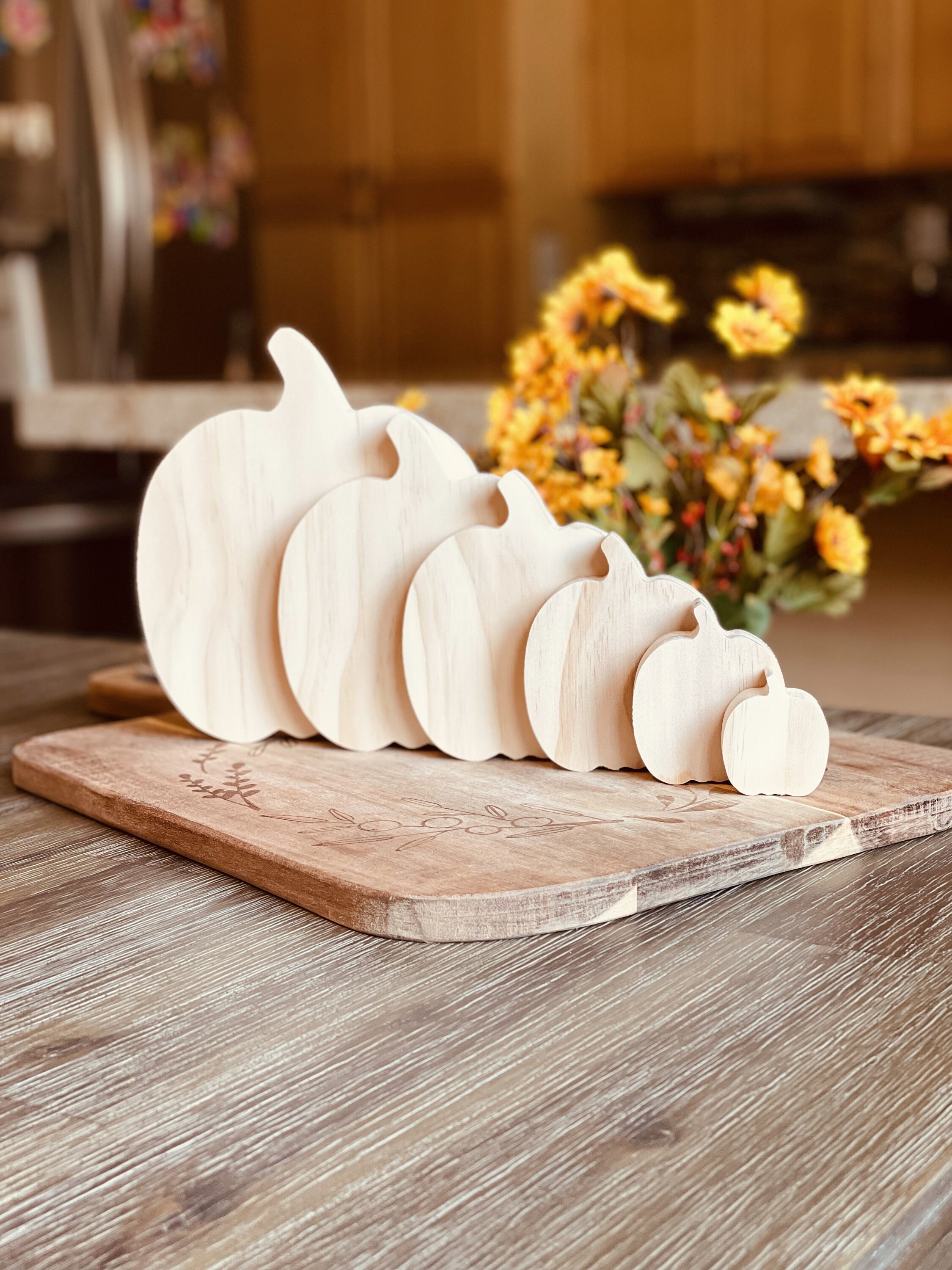 Unfinished Chunky Solid Wood Pumpkin, Fall / Autumn / Halloween DIY P…