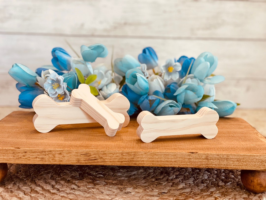 Dog Bone Shaped Craft Wood, Tiered Tray Decor, Pet Dog Decor, Wood Dog Bone, Unfinished Craft