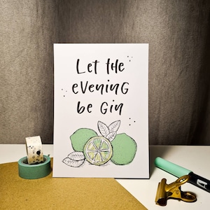 Laat er gin wenskaart, poster, artprint