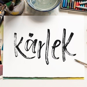 Poster Kärlek - amor em sueco. Cópia da arte. Cartão postal.