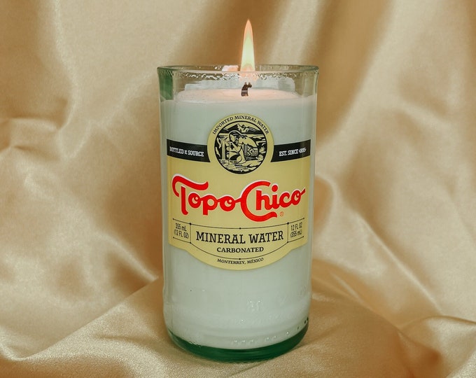 Featured listing image: Topo Chico Bottle Soy Candle