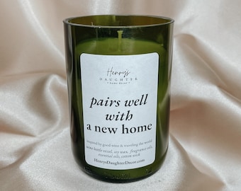 Pairs Well with a New Home | Wine Bottle Soy Candle