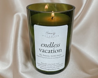 Endless Vacation Wine Bottle Candle (Orchid)