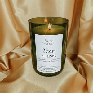 Texas Sunset (Grapefruit Mint) Wine Bottle Candle
