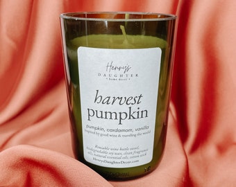 Harvest Pumpkin Wine Bottle Candle