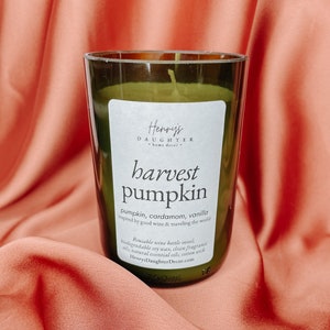 Harvest Pumpkin Wine Bottle Candle image 1