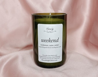 Weekend | Wine Bottle Candle | Cedar and Amber