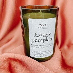 Harvest Pumpkin Wine Bottle Candle image 2