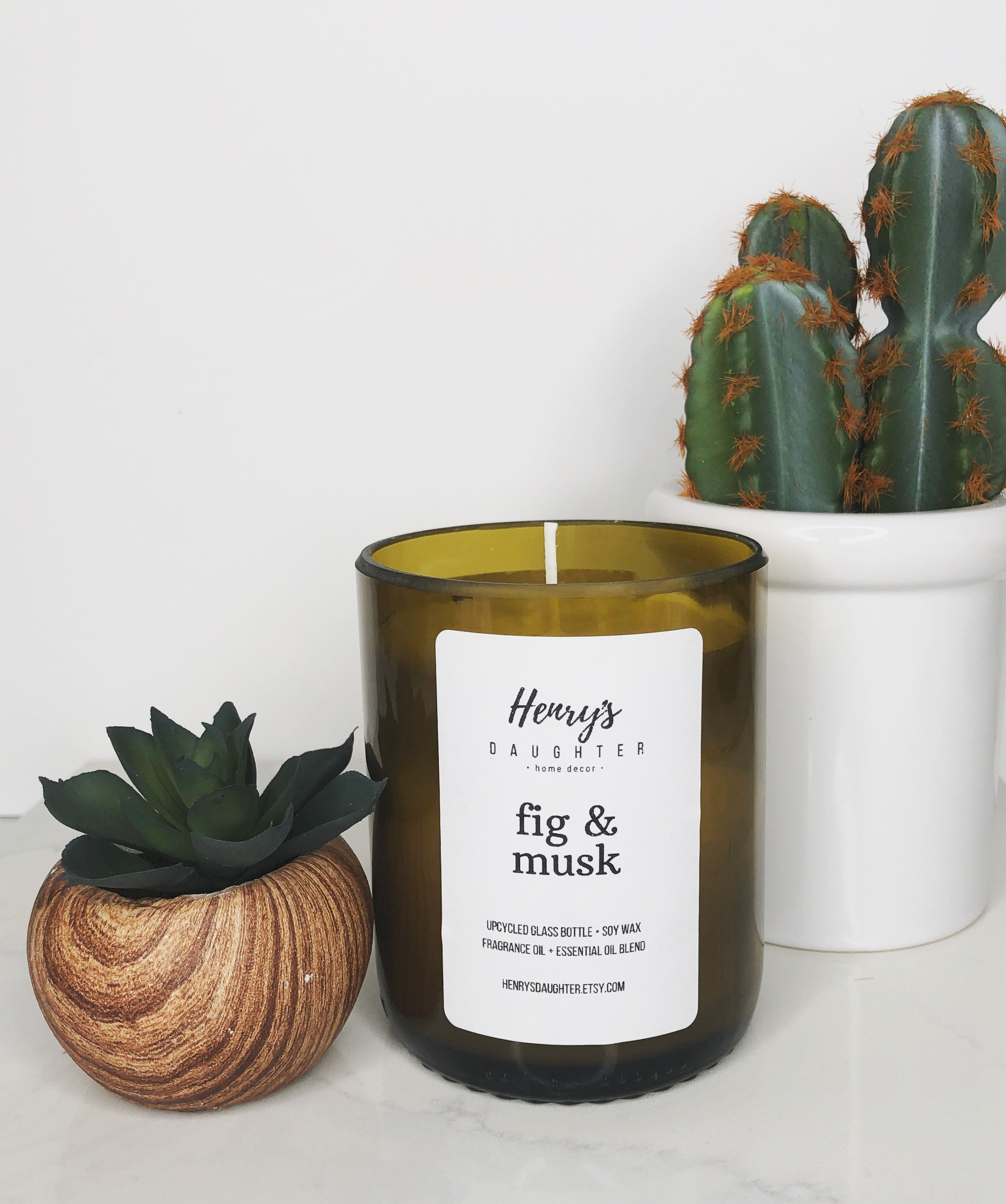 Fig & Musk Wine Bottle Candle