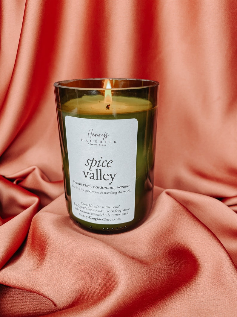 Spice Valley Wine Bottle Candle Spiced Chai image 3