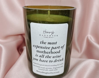 Motherhood Funny Wine Bottle Candle