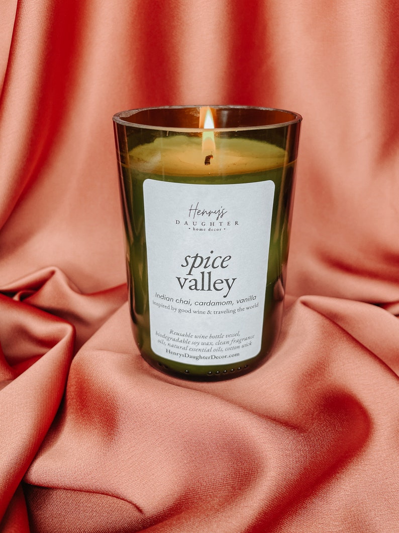 Spice Valley Wine Bottle Candle Spiced Chai image 4