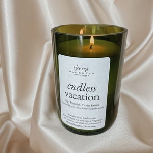 Endless Vacation Wine Bottle Candle Orchid image 4