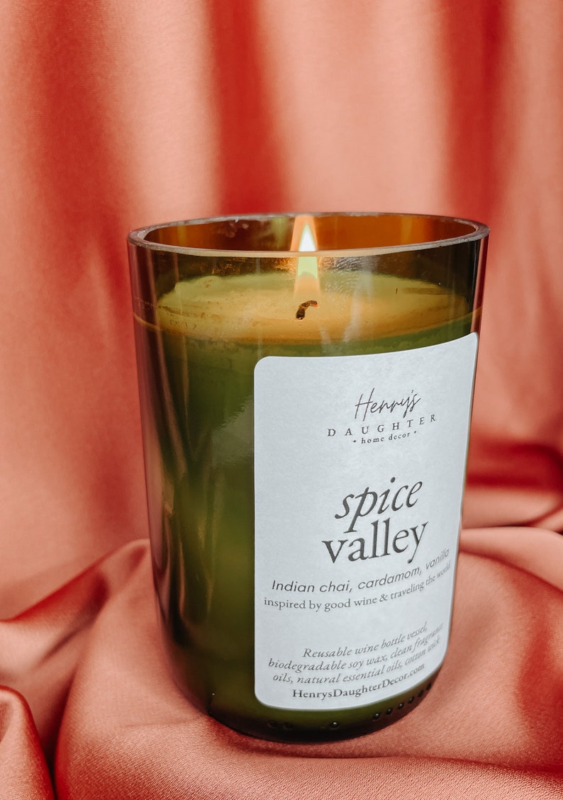 Spice Valley Wine Bottle Candle Spiced Chai image 2