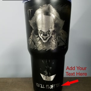 IT, Horror Movie, Personalized Tumbler, Insulated Tumbler, Engraved Cup, Custom Tumbler Cup, Tumbler with Straw, Monogram Tumbler, 30oz