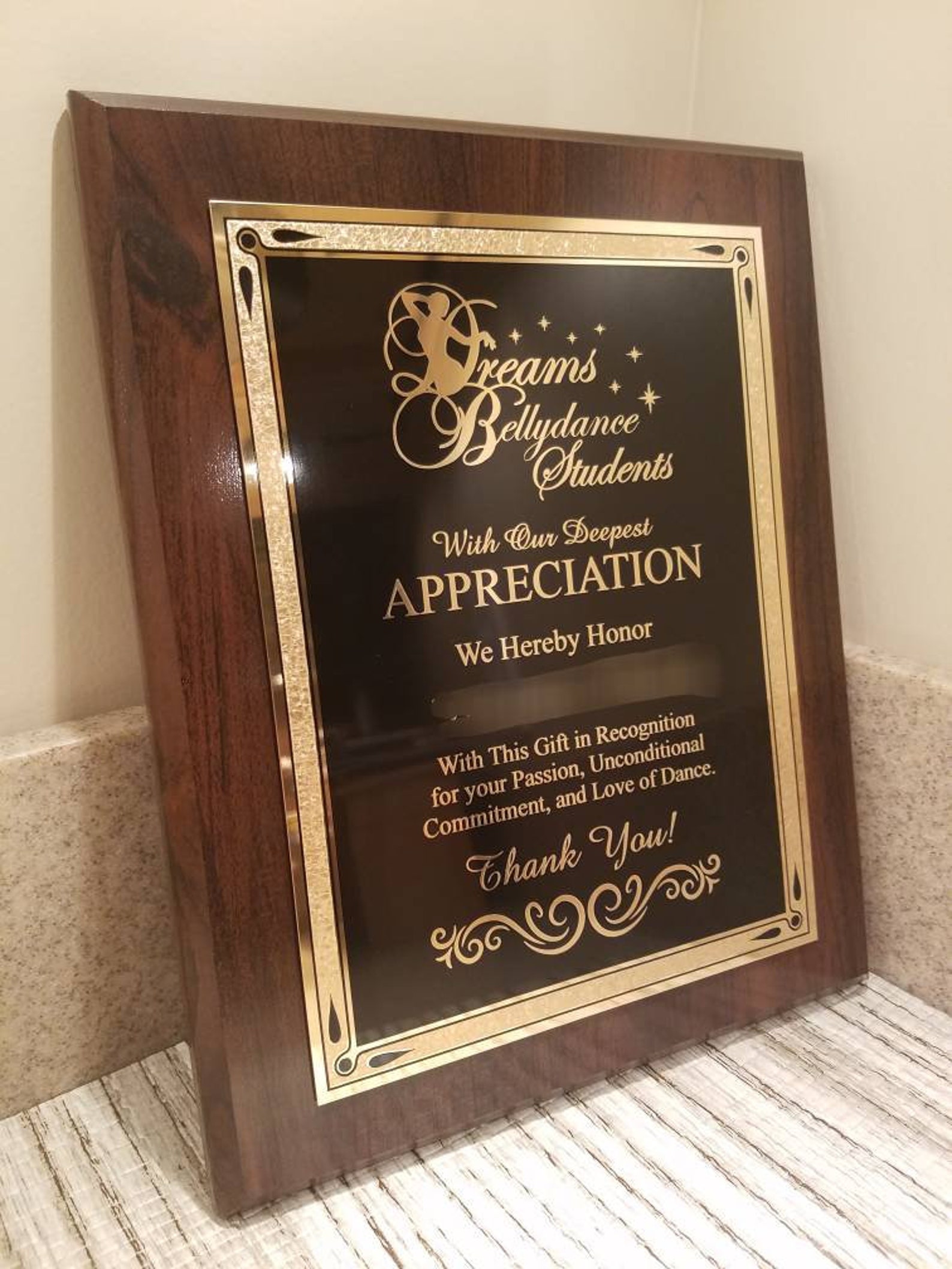 Custom Recognition Plaque 8 X 10 Cherryfinish Etsy