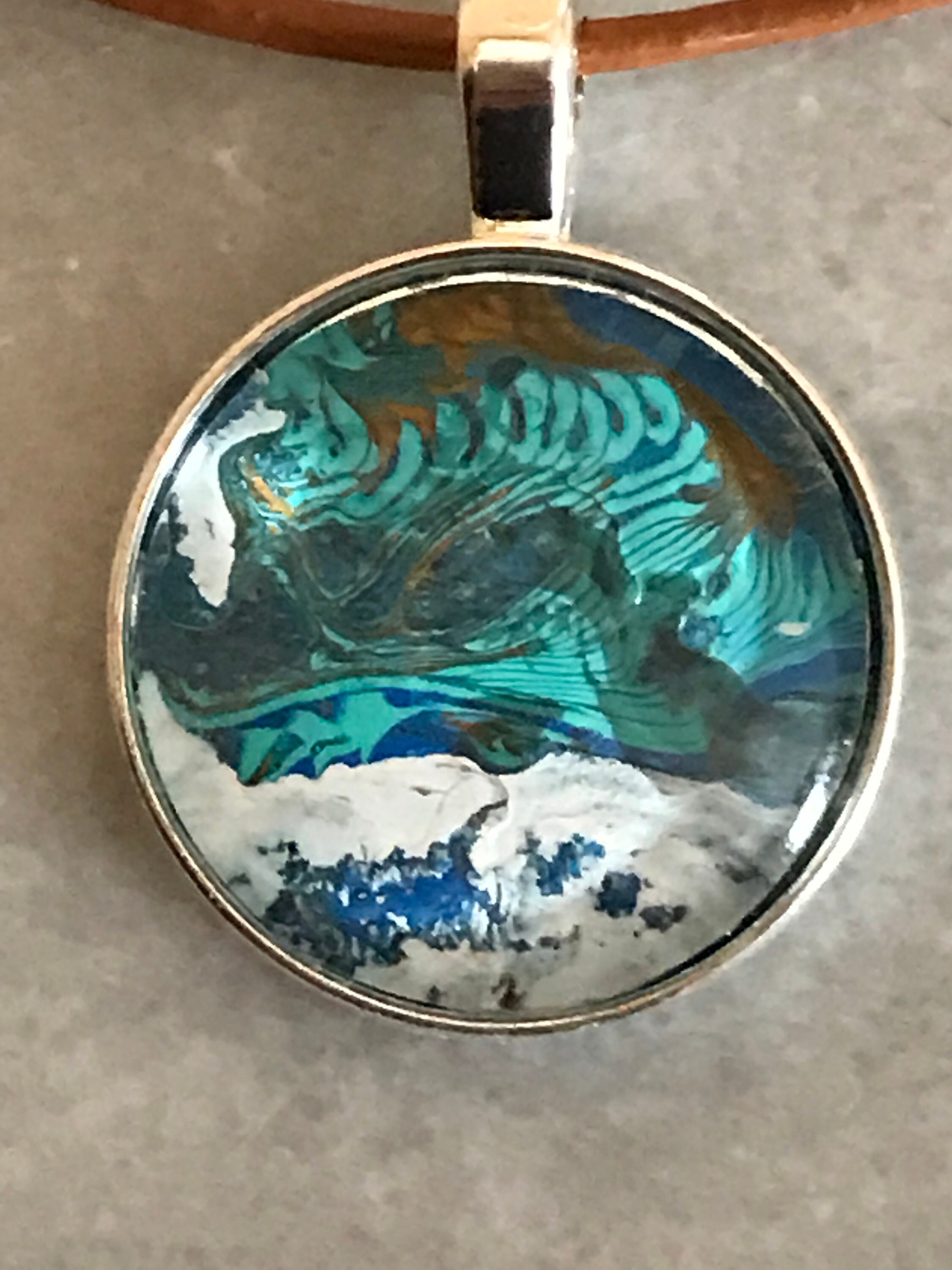 Acrylic Paint Skin Pendant Necklace Etsy