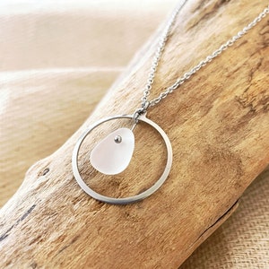 sea glass long necklace | Authentic Sea Glass Necklace | Pendant | minimalist | Low Price GREEN SAND green frosted glass jewelry