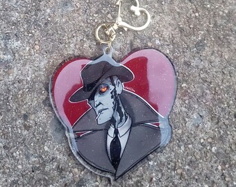 Nick Valentine Double Sided Acrylic Keychain With Glitter Epoxy