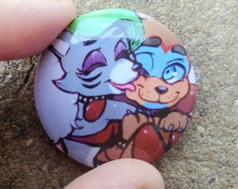 Roxy & Glamrock Freddy Pinback Button