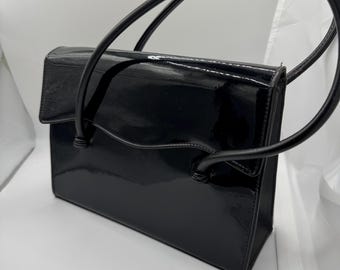 Bolso vintage de charol negro Waldybag de Londres