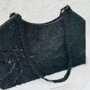 Beaded black evening bag